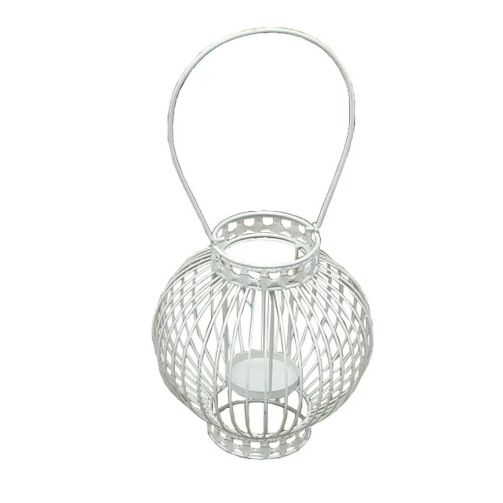 Portacandela stile provenzale verniciato in Acciaio cm 20 5x22x42 - COREY