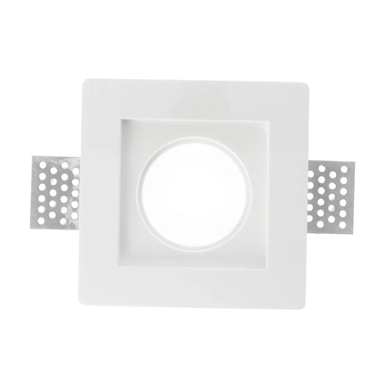 Portafaretto In Gesso Da Incasso, Quadrato 100X100X30mm Bianco Verniciabile Portalampada GU10 e Connettore Fast Incluso - Image 5
