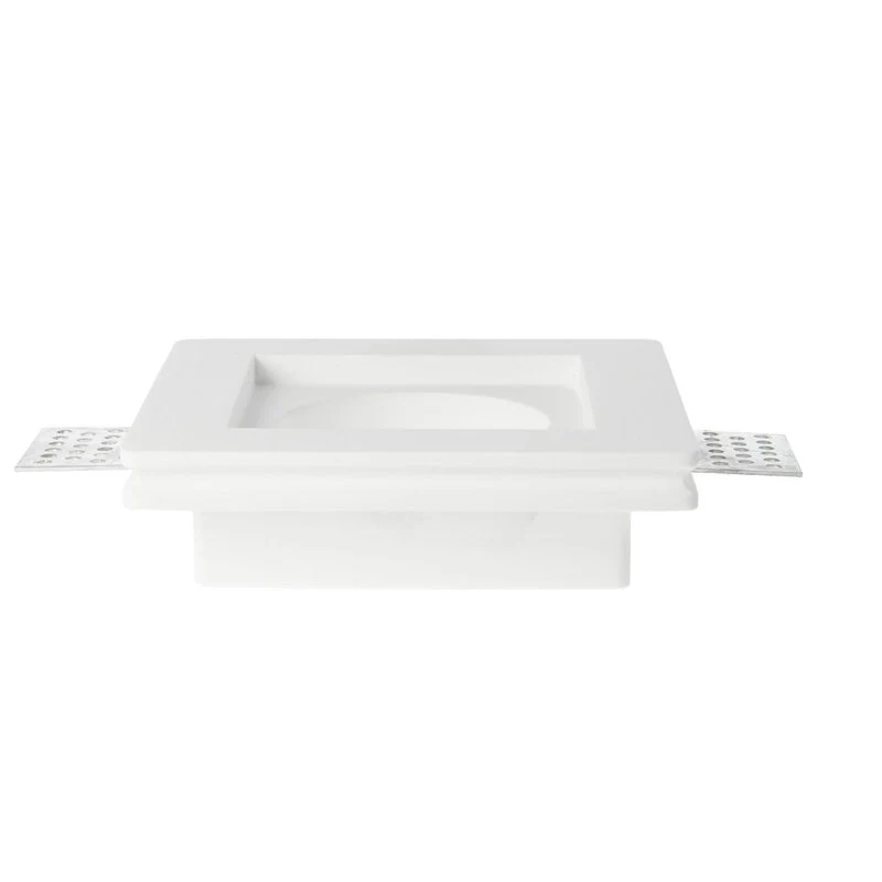 Portafaretto In Gesso Da Incasso, Quadrato 100X100X30mm Bianco Verniciabile Portalampada GU10 e Connettore Fast Incluso - Image 6