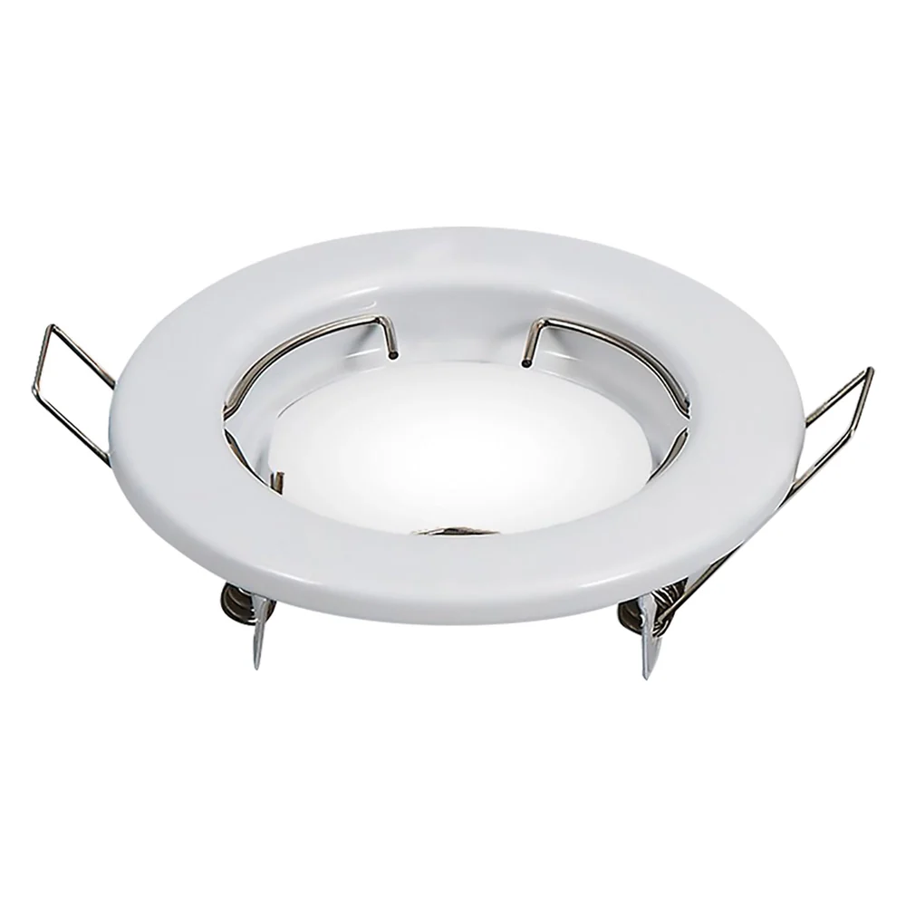 PORTAFARETTO LED FISSO IN METALLO nichel satinato - Ø 93 x h.27 mm - Ø imbocco 65 mm  - VTAC