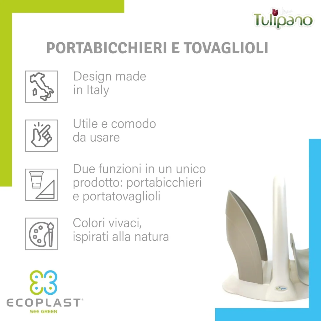 PORTATOVAGLIOLI colore madreperla/verde - ECOPLAST - Image 4