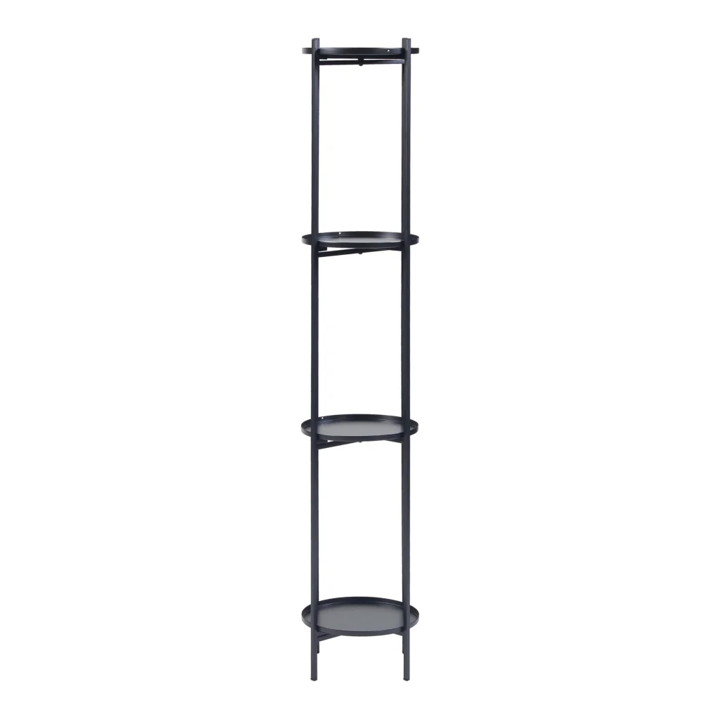 Portavasi Tuusula con 4 Sottovasi Portapiante in Metallo Nero 134 x 25 cm [en.casa] - Image 4