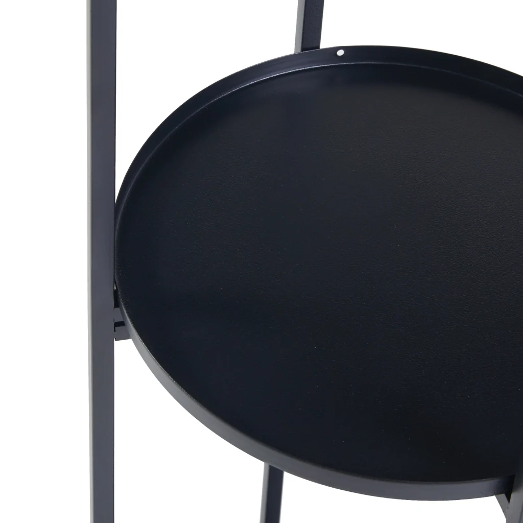 Portavasi Tuusula con 4 Sottovasi Portapiante in Metallo Nero 134 x 25 cm [en.casa] - Image 5