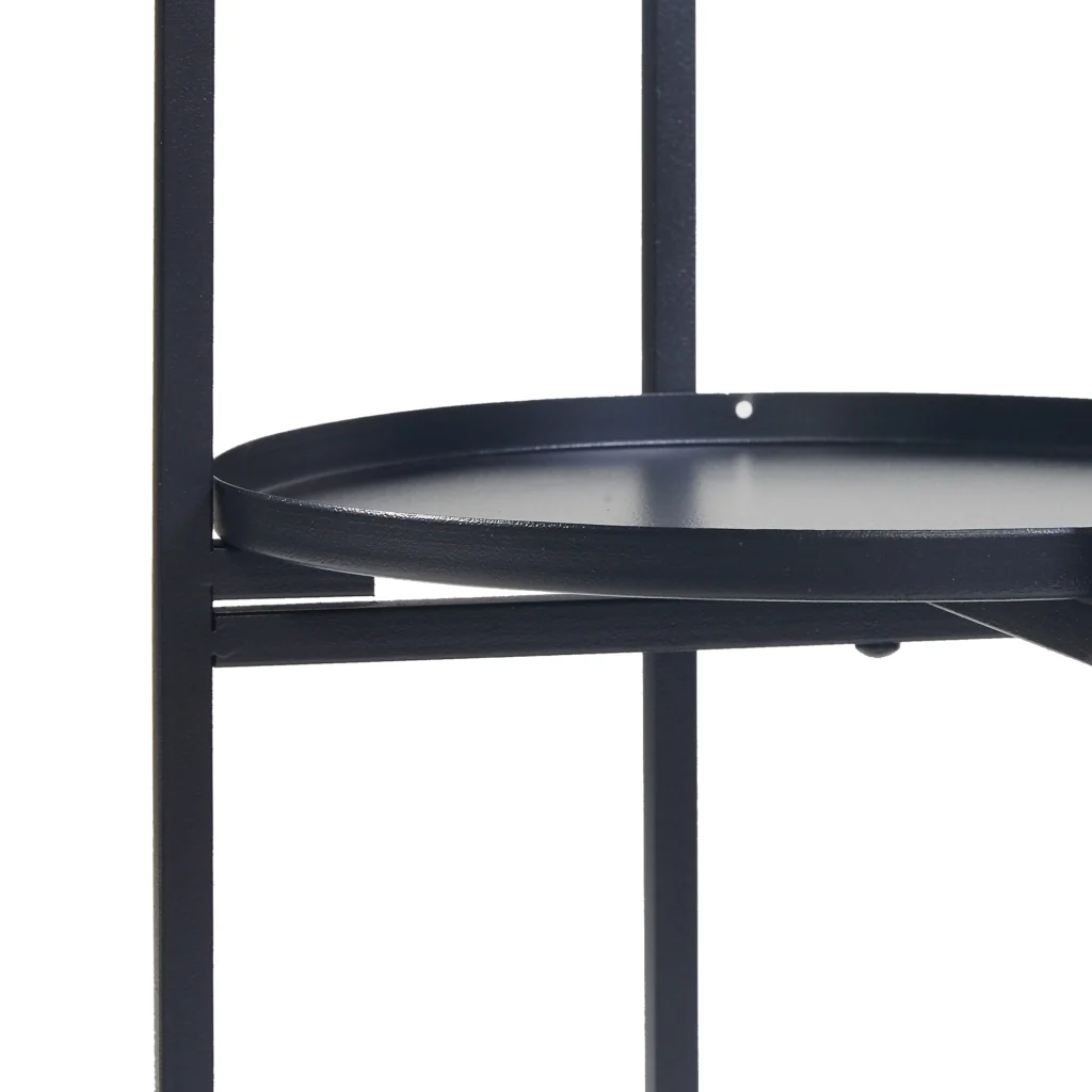 Portavasi Tuusula con 4 Sottovasi Portapiante in Metallo Nero 134 x 25 cm [en.casa] - Image 6