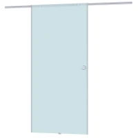 Porte Scorrevoli in Vetro Satinato da Interni con Binario B3 in Alluminio per Bagno Cucina Studio 205x90x0,8cm - Image 10