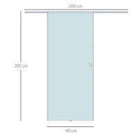 Porte Scorrevoli in Vetro Satinato da Interni con Binario B3 in Alluminio per Bagno Cucina Studio 205x90x0,8cm - Image 3