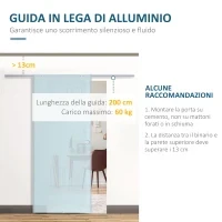 Porte Scorrevoli in Vetro Satinato da Interni con Binario B3 in Alluminio per Bagno Cucina Studio 205x90x0,8cm - Image 4