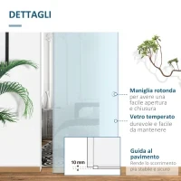 Porte Scorrevoli in Vetro Satinato da Interni con Binario B3 in Alluminio per Bagno Cucina Studio 205x90x0,8cm - Image 5