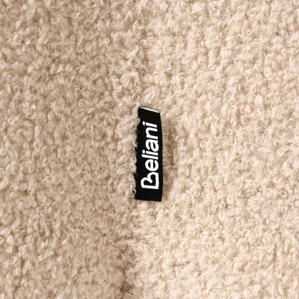 Pouf Beige Boucle a forma di trifoglio Accessorio Soggiorno Camera da letto Accogliente - Image 7
