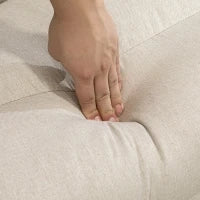 Pouf con Funzione Letto, Schienale Regolabile, Pieghevole, fino a 120 kg, 70 x 41 x 56 cm, Beige - Image 4