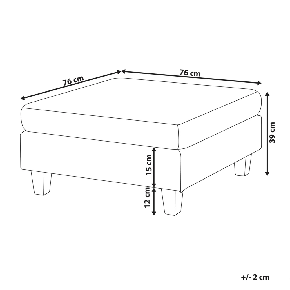 Pouf Poggiapiedi Rivestito Tessuto Nero Quadrato Minimalista Moderno - Image 5