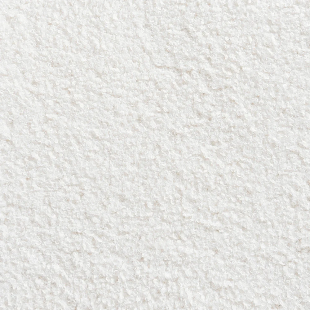 Pouf tessuto Boucle Bianco sporco poggiapiedi soggiorno moderno - Image 8