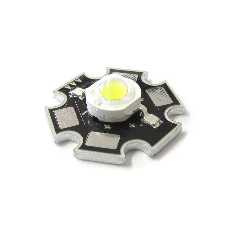 Power Led 1W Bianco Freddo 5500K-6500K 100 Lumen 350mA 3-3.4V Piastra Dissipatore Inclusa - Image 2