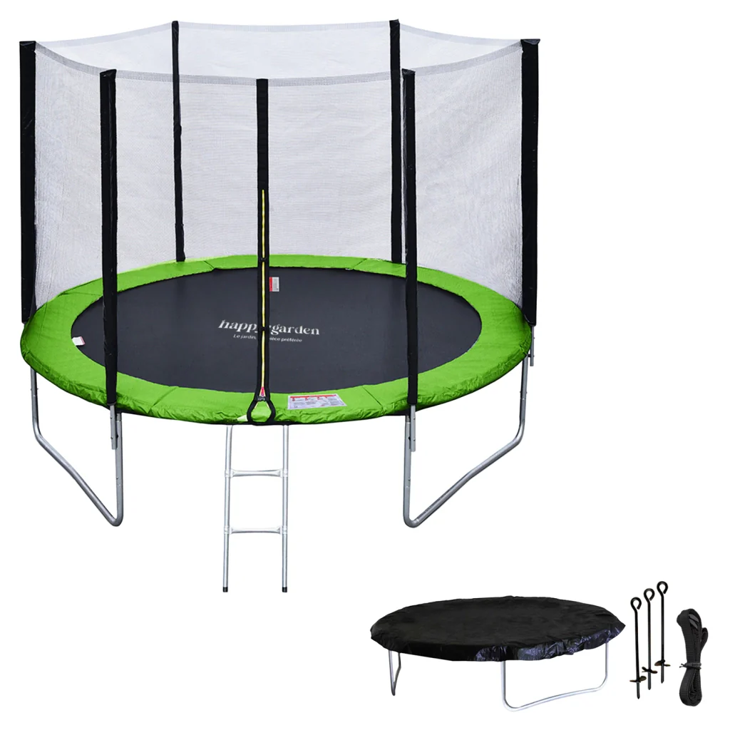 Premium Pack Trampolino 305cm reversibile blu/verde ADELAÏDE + rete, scala, copertura e kit di ancoraggio - Image 2