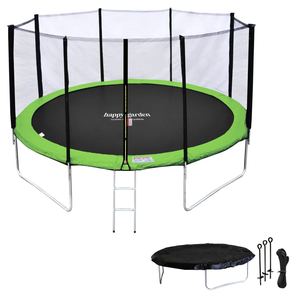 Premium Pack Trampolino 430cm reversibile blu/verde MELBOURNE rete, scala, copertura e kit di ancoraggio - Image 2