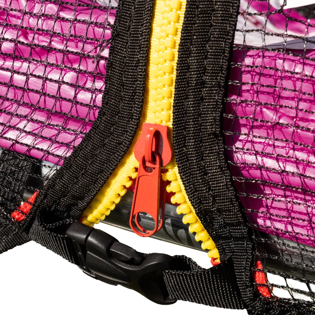 Premium Pack Trampolino 430cm reversibile rosa/grigio MELBOURNE rete, scala, copertura e kit di ancoraggio - Image 4