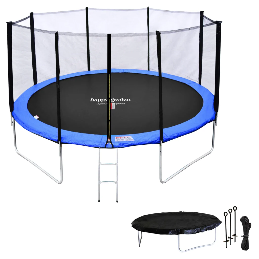 Premium Pack Trampolino 430cm reversibile verde/blu MELBOURNE rete, scala, copertura e kit di ancoraggio - Image 2