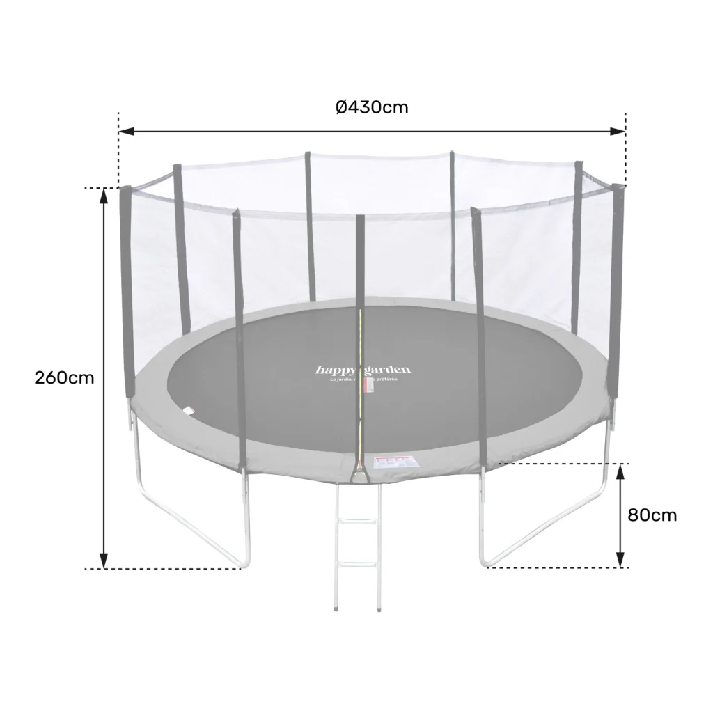 Premium Pack Trampolino 430cm reversibile verde/blu MELBOURNE rete, scala, copertura e kit di ancoraggio - Image 7