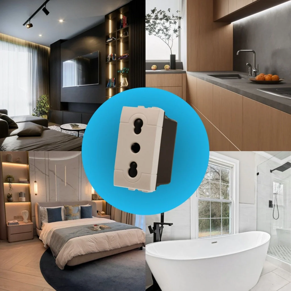 Presa Bipasso Bivalente 2P+T 10/16A 220V MBL Bianco 1M Compatibile Bticino Living Light BLB2001 - Image 3