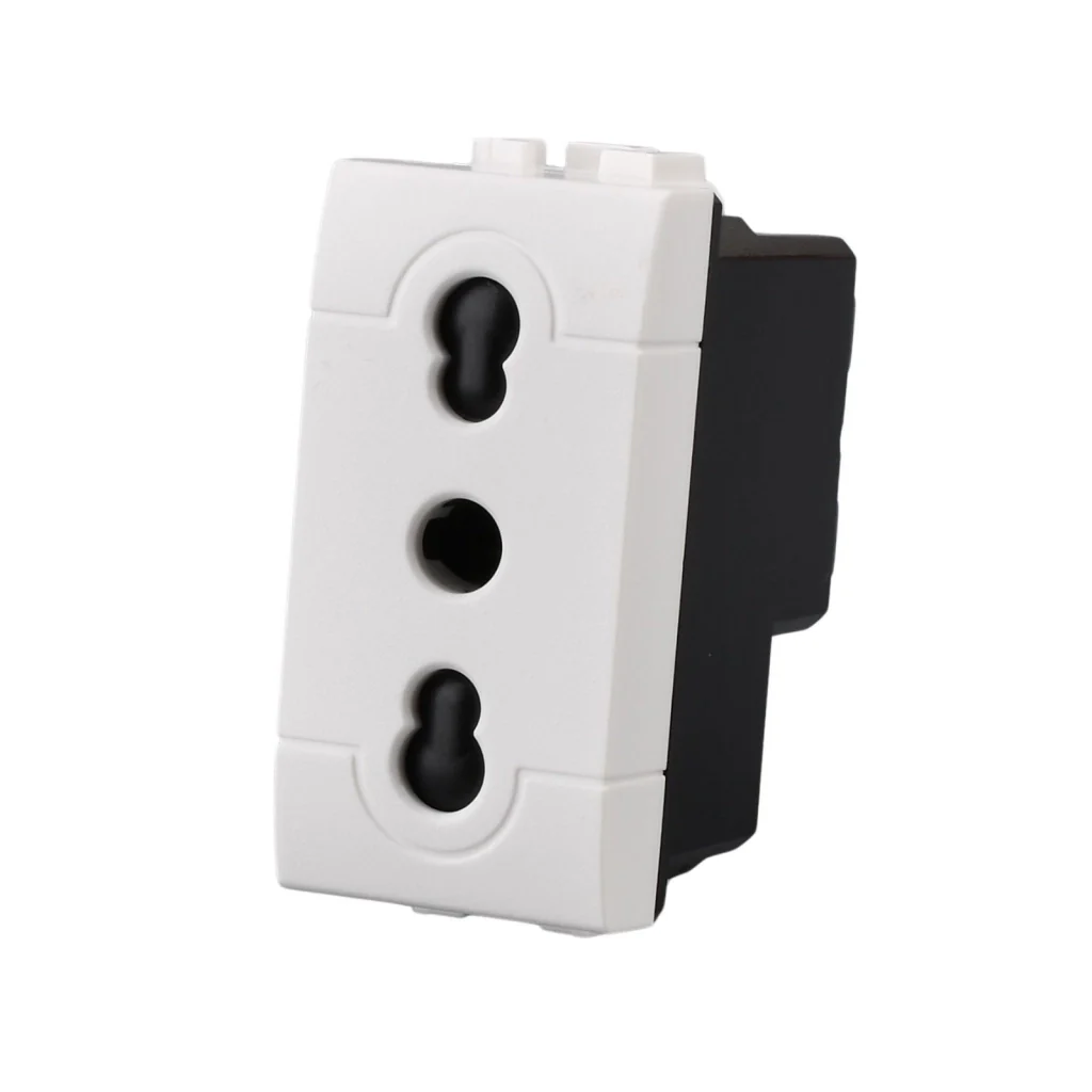 Presa Bipasso Bivalente 2P+T 10/16A 220V MBL Bianco 1M Compatibile Bticino Living Light BLB2001 - Image 4