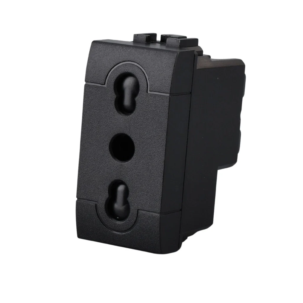 Presa Bipasso Bivalente 2P+T 10/16A 220V MBL Nero 1M Compatibile Bticino Living International BLN2001 - Image 4