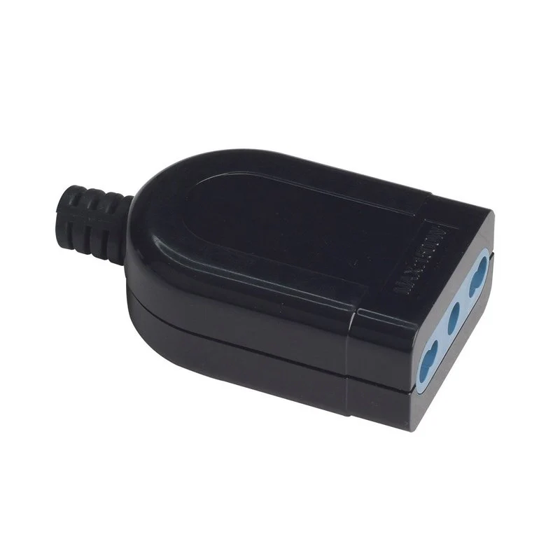 Presa Elettrica Bipasso 2P+T 10A/16A 250V Max 1500W Presa Bivalente Nero - Image 3
