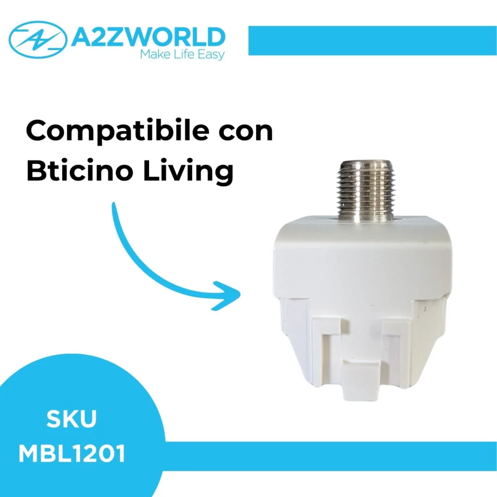 Presa TV SAT A Vite Satellitare Tipo F MBL Bianco 1M Compatibile Bticino Living Light BLB2252 - Image 2