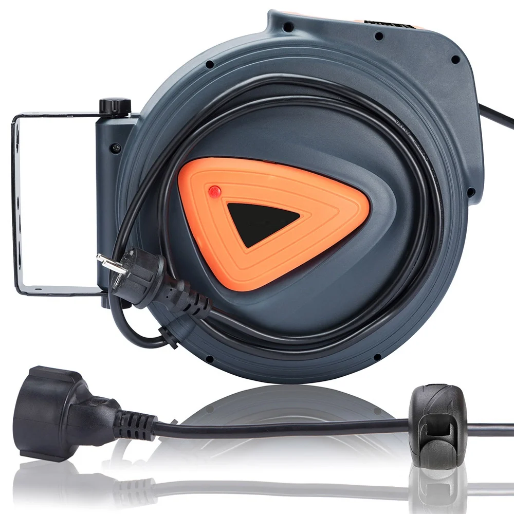 Prolunga Avvolgicavo Elettrico 10mt Presa Shucko Riavvolgimento automatico Freno - Image 3