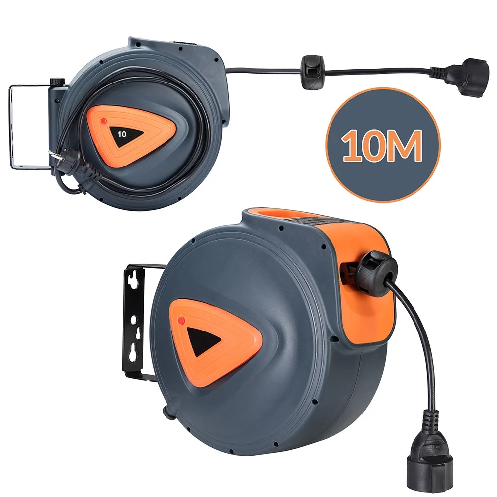 Prolunga Avvolgicavo Elettrico 10mt Presa Shucko Riavvolgimento automatico Freno - Image 4