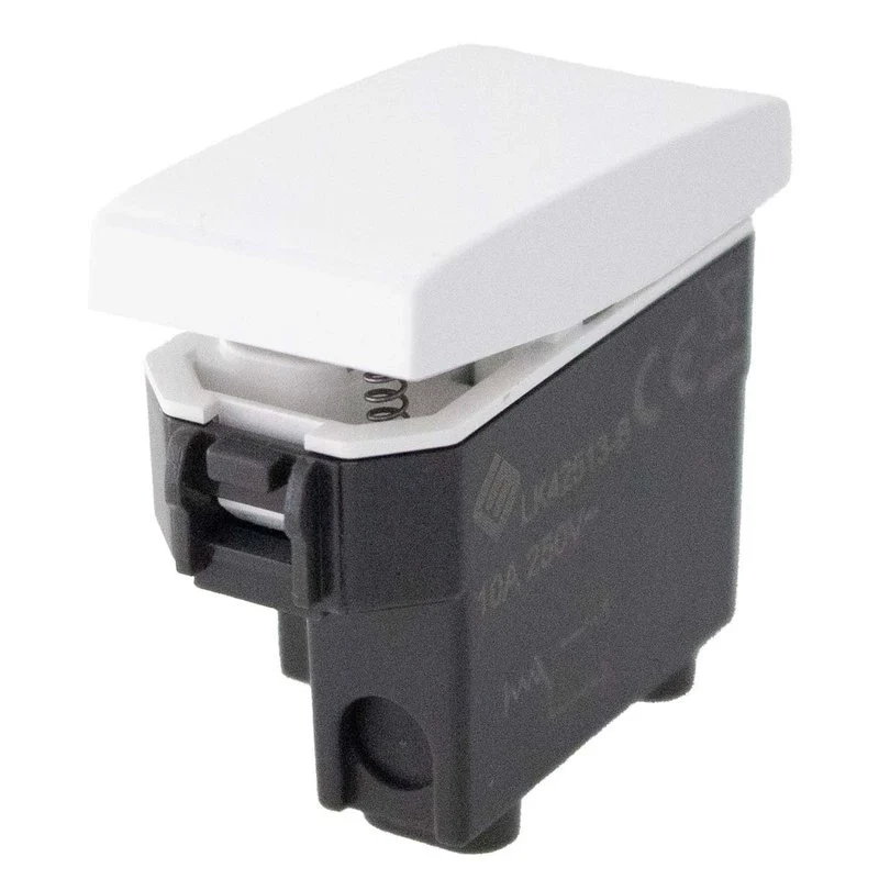 Pulsante Normalmente Aperto 1P 10A Colore Bianco Compatibile Con Bticino Living e Vimar Plana - Image 2
