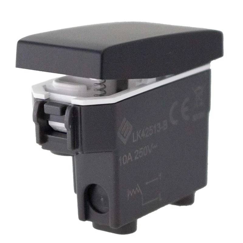 Pulsante Normalmente Aperto 1P 10A Colore Nero Compatibile Con Bticino Living e Vimar Plana - Image 3