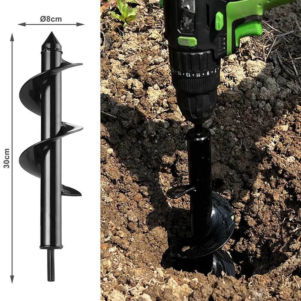 Punta Per Trivella Trapano Spirale da Giardino Diametro 8 cm Profondità di 16 cm - Image 4