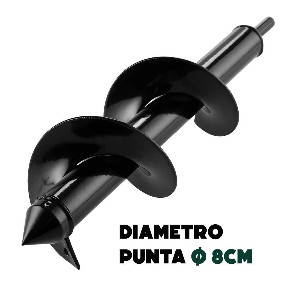 Punta Per Trivella Trapano Spirale da Giardino Diametro 8 cm Profondità di 16 cm - Image 8