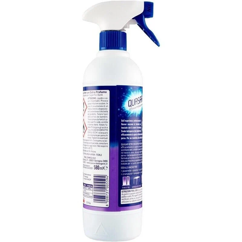 QUASAR SPRAY VETRI 580 ML CON EXTRA PROFUMO NON LASCIA ALONI USO QUOTIDIANO - Image 3