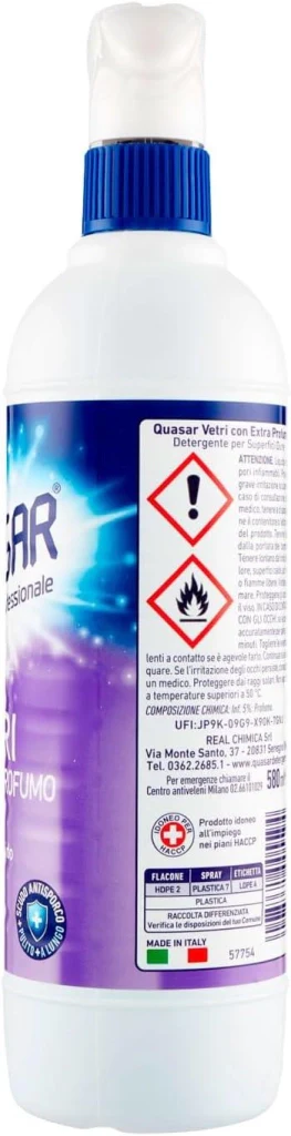 QUASAR SPRAY VETRI 580 ML CON EXTRA PROFUMO NON LASCIA ALONI USO QUOTIDIANO - Image 6