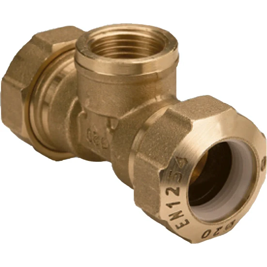 RACCORDO "T E" IN OTTONE 20X1/2FX20 (SAC)
