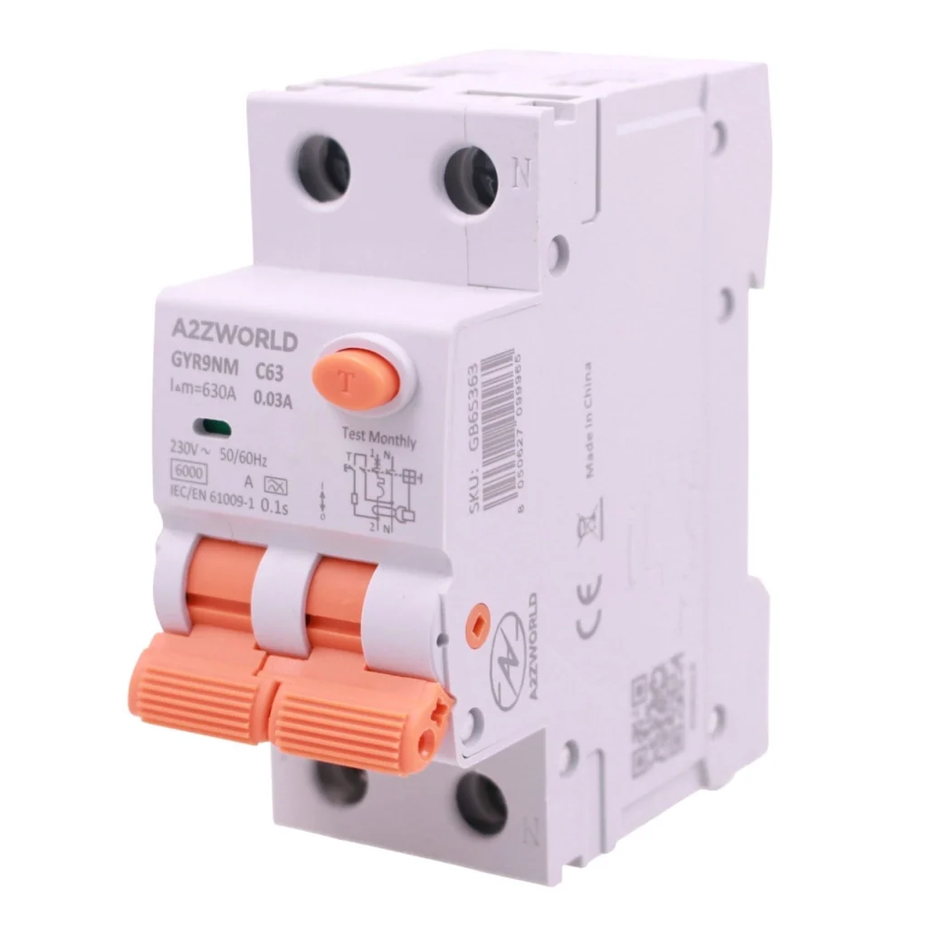 RCBO Doppia Leva, Interruttore Magnetotermico Differenziale Tipo A Curva C 1P+N 2M 6000A 30mA AC 230V IP20 IEC61009-1 GYR9NM, Disponibili 40A 50A 63A (C63A) - Image 3