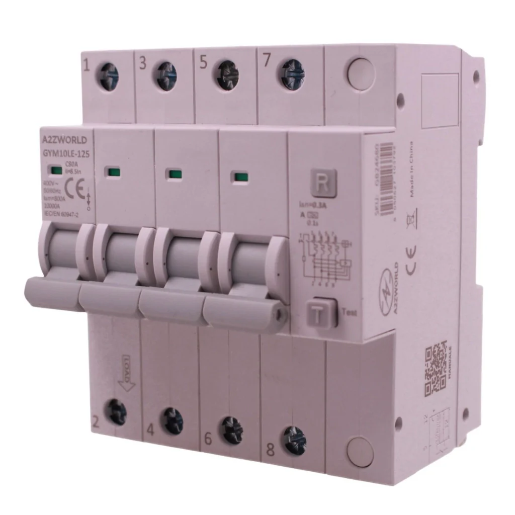 RCBO Interruttore Magnetotermico Differenziale Tipo A Curva C 4P Veri 5M 10kA 300mA, AC 400V IP20 GYM10LE-125, Disponibili 63A 80A 100A (C80A) - Image 3