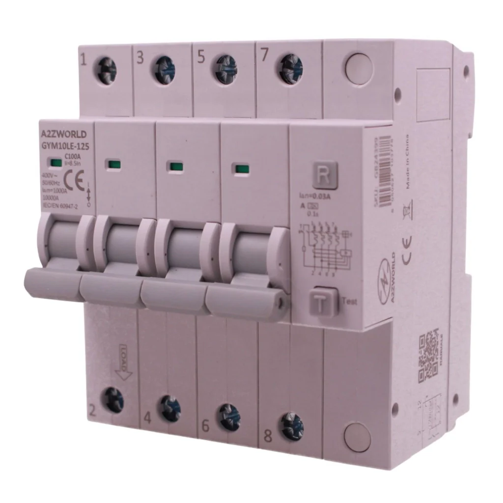 RCBO Interruttore Magnetotermico Differenziale Tipo A Curva C 4P Veri 5M 10kA 30mA, AC 400V IP20, GYM10LE-125, Disponibili 63A 80A 100A (C100A) - Image 3