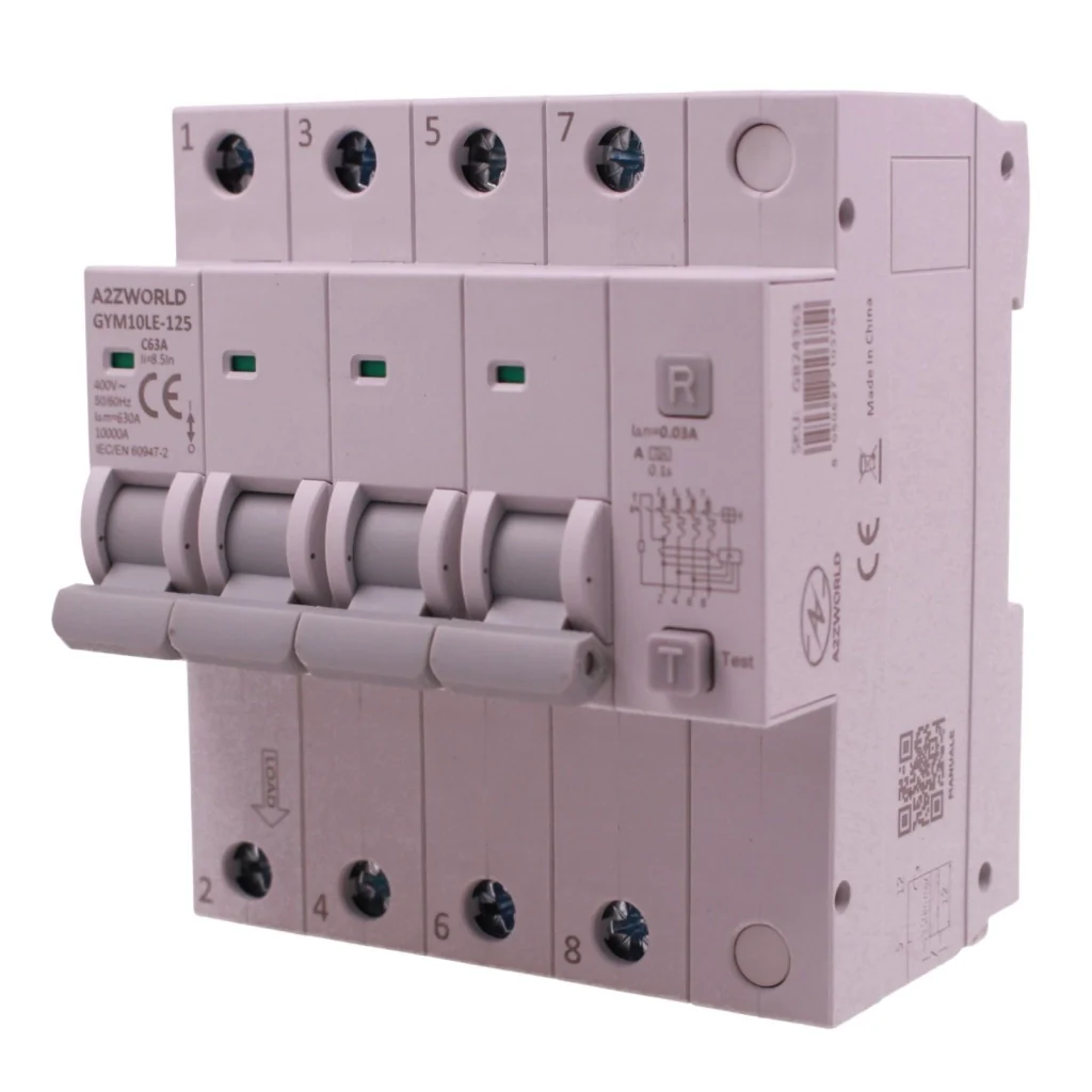 RCBO Interruttore Magnetotermico Differenziale Tipo A Curva C 4P Veri 5M 10kA 30mA, AC 400V IP20, GYM10LE-125, Disponibili 63A 80A 100A (C63A) - Image 3