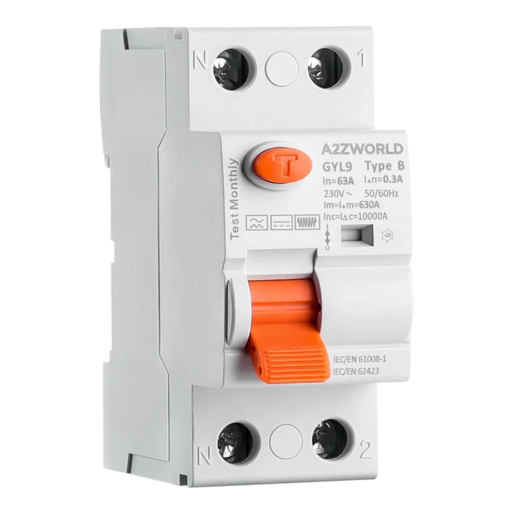 RCCB Interruttore Differenziale Puro Tipo B 1P+N 2M 10000A 300mA 63A AC 230V IP20 IEC61008-1 / IEC62423 GYL9