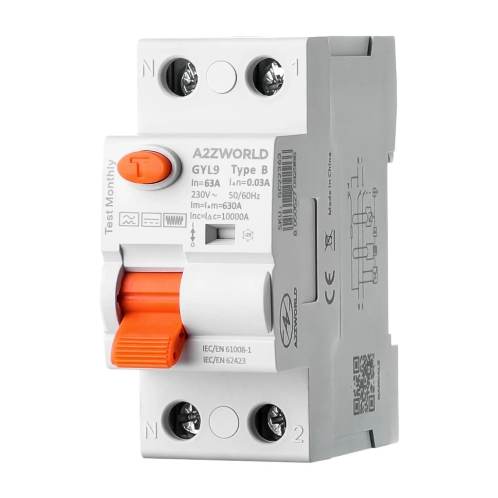 RCCB Interruttore Differenziale Puro Tipo B 1P+N 2M 10000A 30mA 63A AC 230V IP20 IEC61008-1 / IEC62423 GYL9 - Image 6
