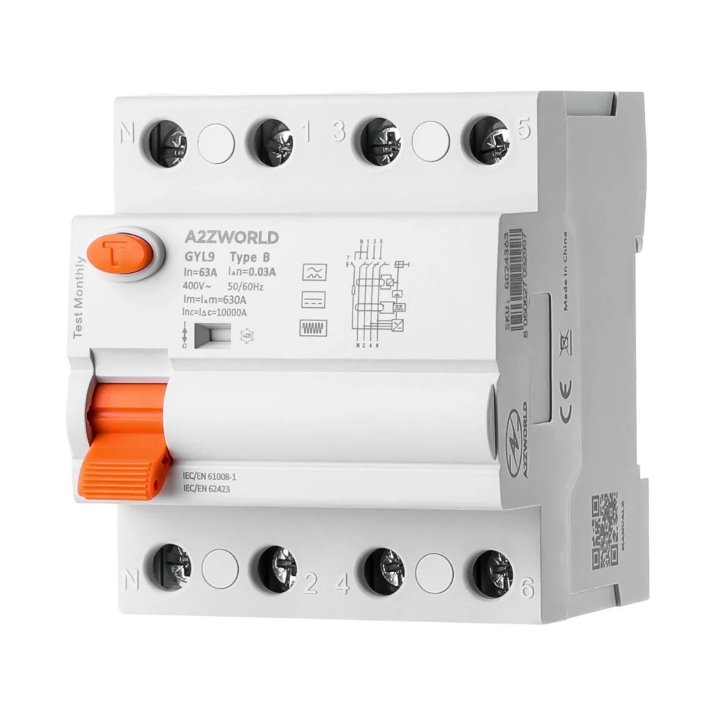 RCCB Interruttore Differenziale Puro Tipo B 3P+N 4M 10000A 30mA 63A AC 400V IP20 IEC61008-1 / IEC62423 GYL9 - Image 6