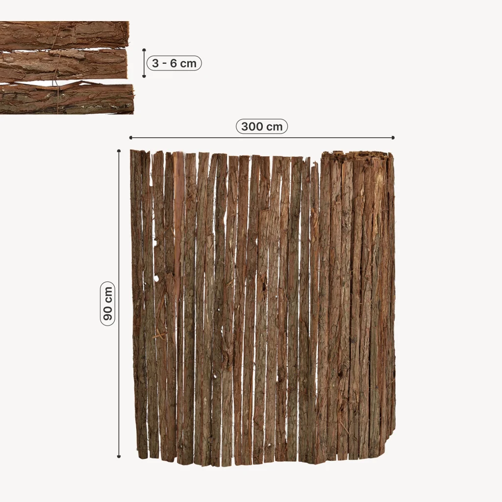 Recinzione Zamora di Corteccia Albero Schermatura Protezione 300x90 cm casa.pro - Image 3