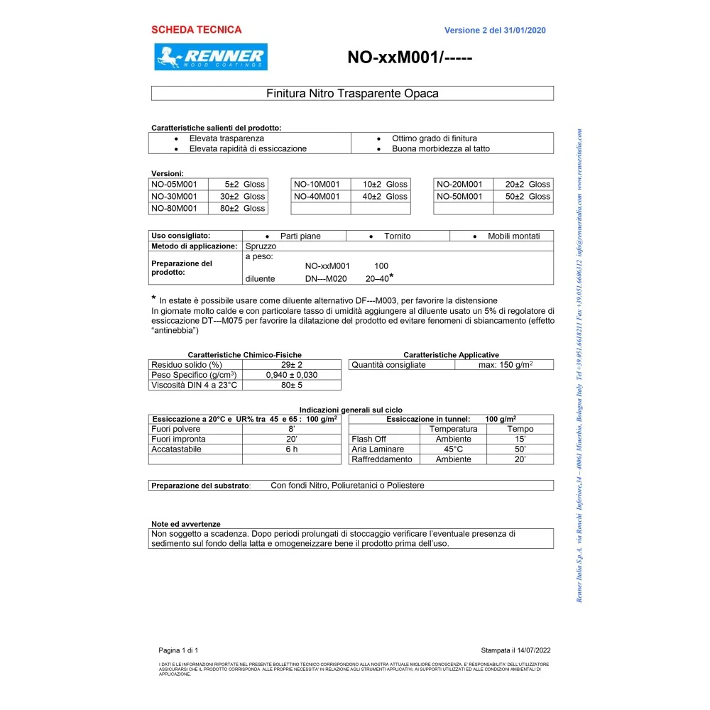 Renner no-20m001 1lt finitura nitro trasparente opaca 20 gloss - Image 4