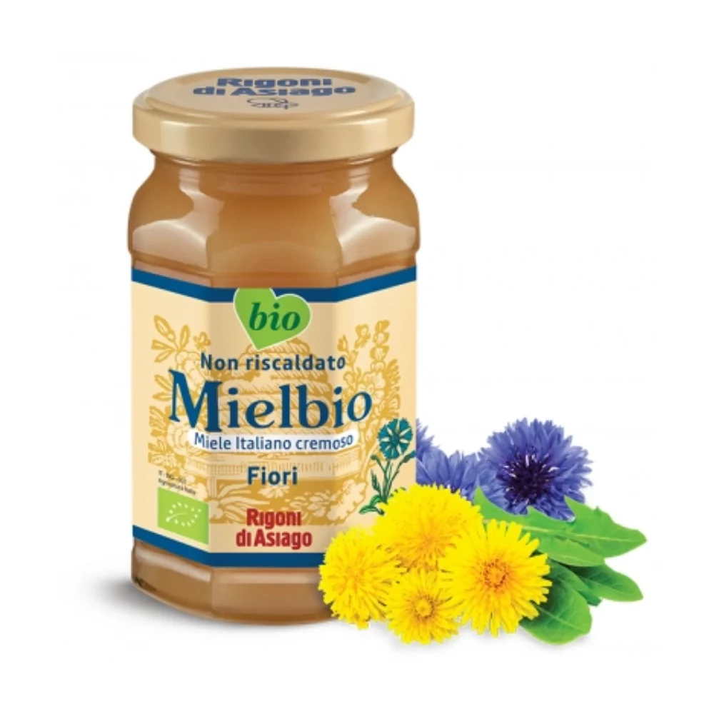 Rigoni di asiago mielbio miele italiano cremoso fiori vasetto vetro 300 grammi