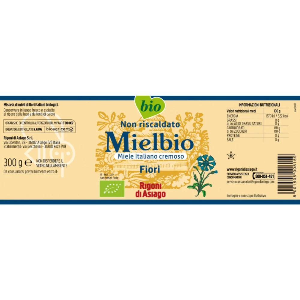 Rigoni di asiago mielbio miele italiano cremoso fiori vasetto vetro 300 grammi - Image 6