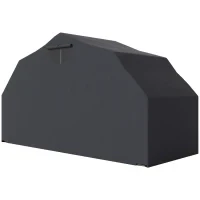 Riparo per moto esterno in tessuto Oxford, con 2 finestre, 345 x 135 x 191 cm, Nero - Image 5