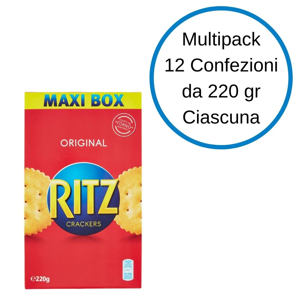 Ritz classici crackers 12 astucci da 220 grammi ciascuno cotti al forno astuccio snack salati