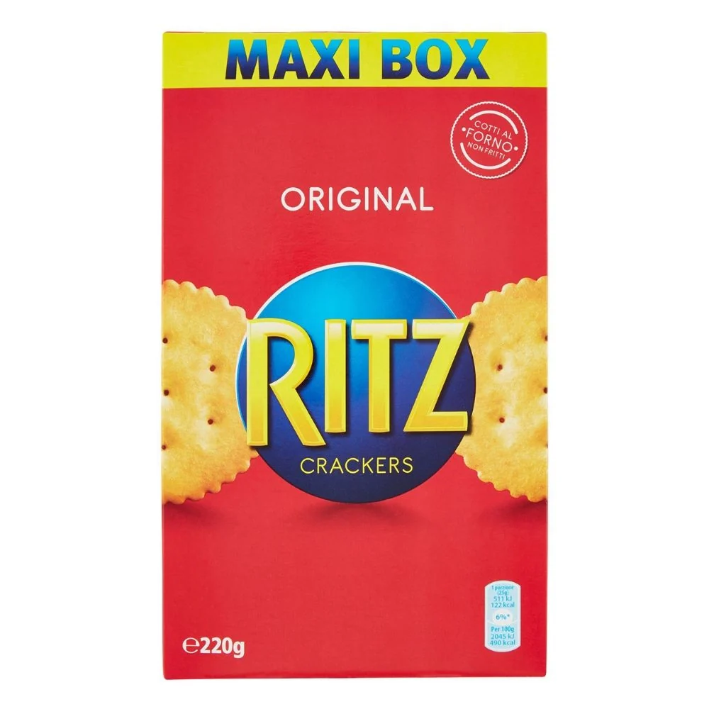 Ritz classici crackers cotti al forno astuccio da 220 grammi snack salati